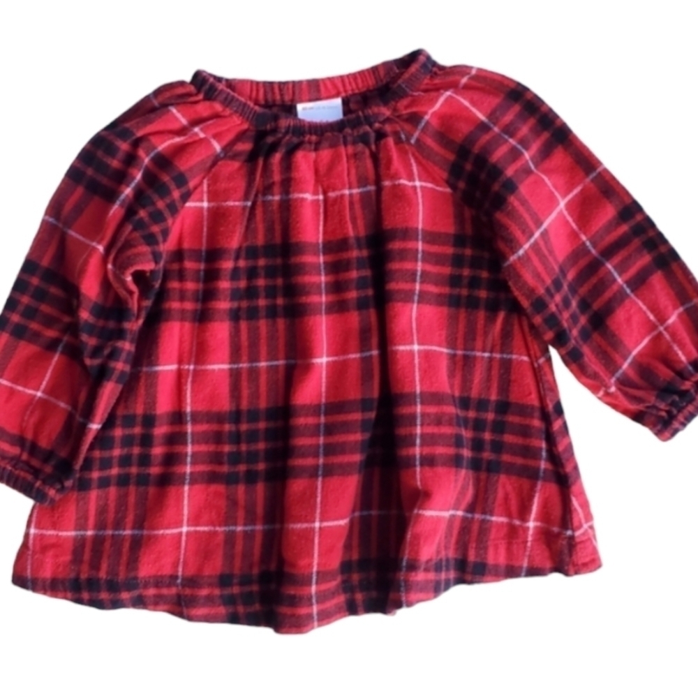 Hanna Andersson Festive Plaid Flannel Popover Red|Black 18-24
